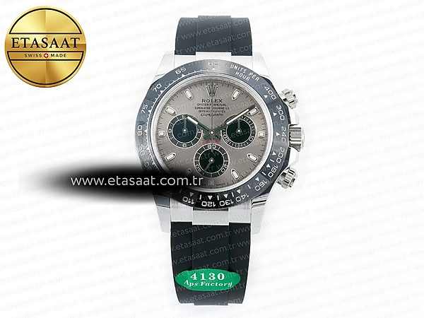Rolex Daytona 116519 APSF Kasa Gri Kadran Oysterflex Ağır Eta Saat - 1:1 Süper Klon Replika Saat