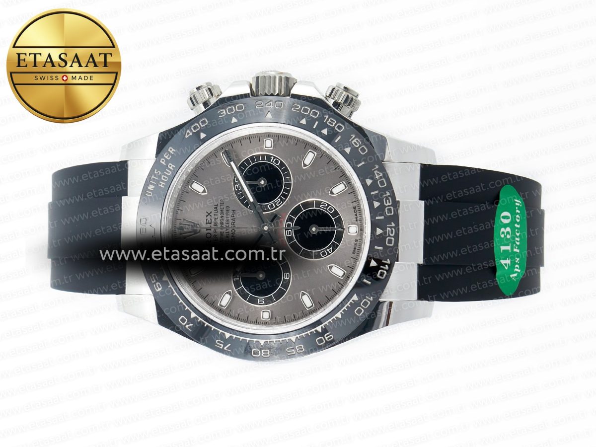 Rolex Daytona 116519 APS 1:1 Best Edition 904L SS Case Grey Dial on Oysterflex Strap SH4130 (Gain Weight) - Görsel 9