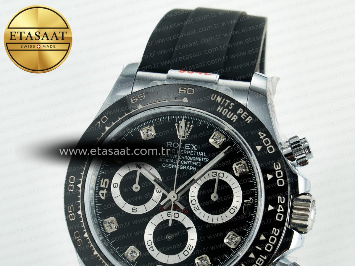 Rolex Daytona 116519 QF 1:1 Best Edition Black/Grey Dial on Oysterflex Strap SH4130 V11（Gain Weight） - Görsel 10