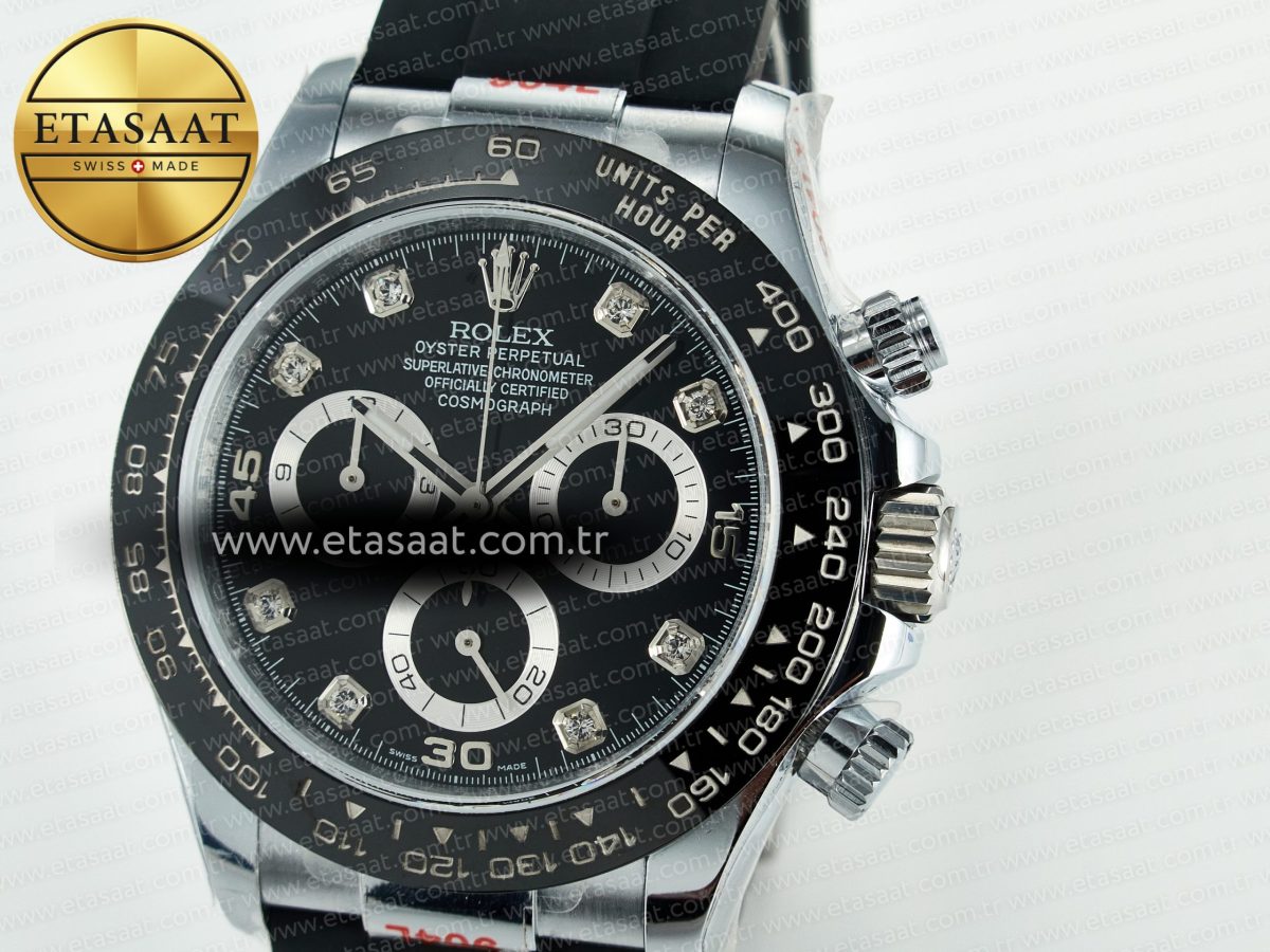 Rolex Daytona 116519 QF 1:1 Best Edition Black/Grey Dial on Oysterflex Strap SH4130 V11（Gain Weight） - Görsel 11