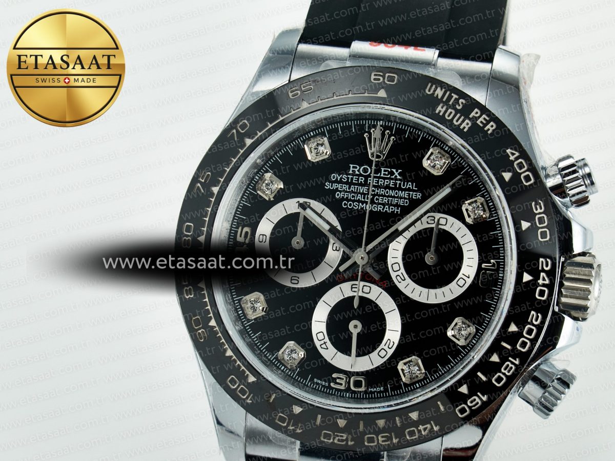 Rolex Daytona 116519 QF 1:1 Best Edition Black/Grey Dial on Oysterflex Strap SH4130 V11（Gain Weight） - Görsel 13