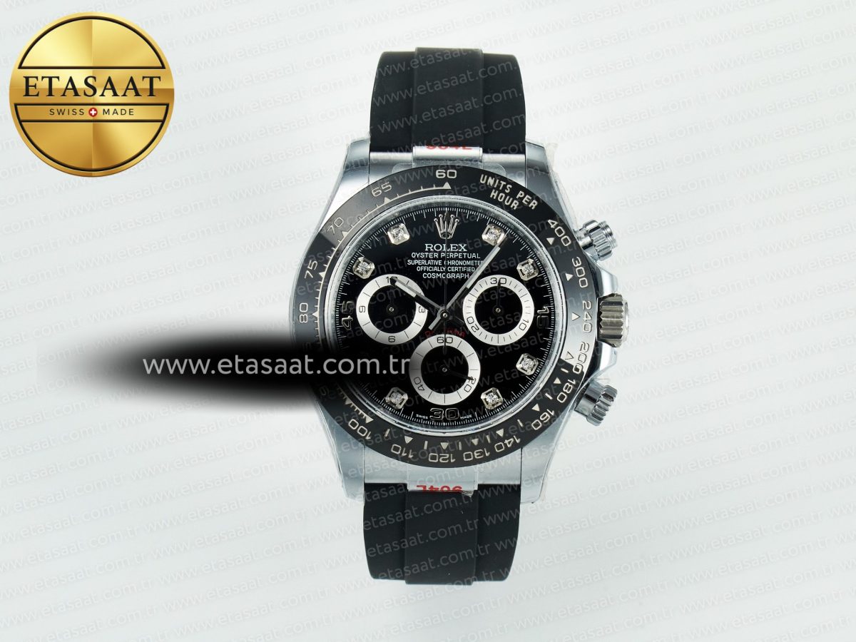 Rolex Daytona 116519 QF 1:1 Best Edition Black/Grey Dial on Oysterflex Strap SH4130 V11（Gain Weight） - Görsel 3