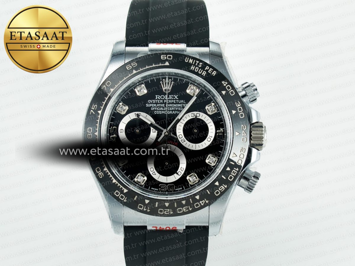 Rolex Daytona 116519 QF 1:1 Best Edition Black/Grey Dial on Oysterflex Strap SH4130 V11（Gain Weight） - Görsel 4