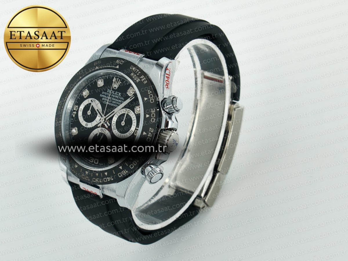 Rolex Daytona 116519 QF 1:1 Best Edition Black/Grey Dial on Oysterflex Strap SH4130 V11（Gain Weight） - Görsel 6