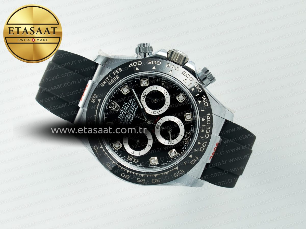 Rolex Daytona 116519 QF 1:1 Best Edition Black/Grey Dial on Oysterflex Strap SH4130 V11（Gain Weight） - Görsel 9