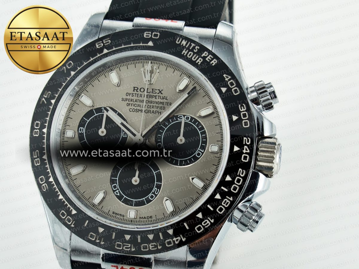 Rolex Daytona 116519 QF 1:1 Best Edition Grey/Black Dial on Oysterflex Strap SH4130 V11（Gain Weight） - Görsel 11