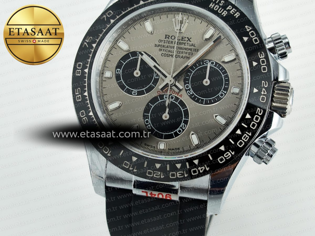 Rolex Daytona 116519 QF 1:1 Best Edition Grey/Black Dial on Oysterflex Strap SH4130 V11（Gain Weight） - Görsel 12