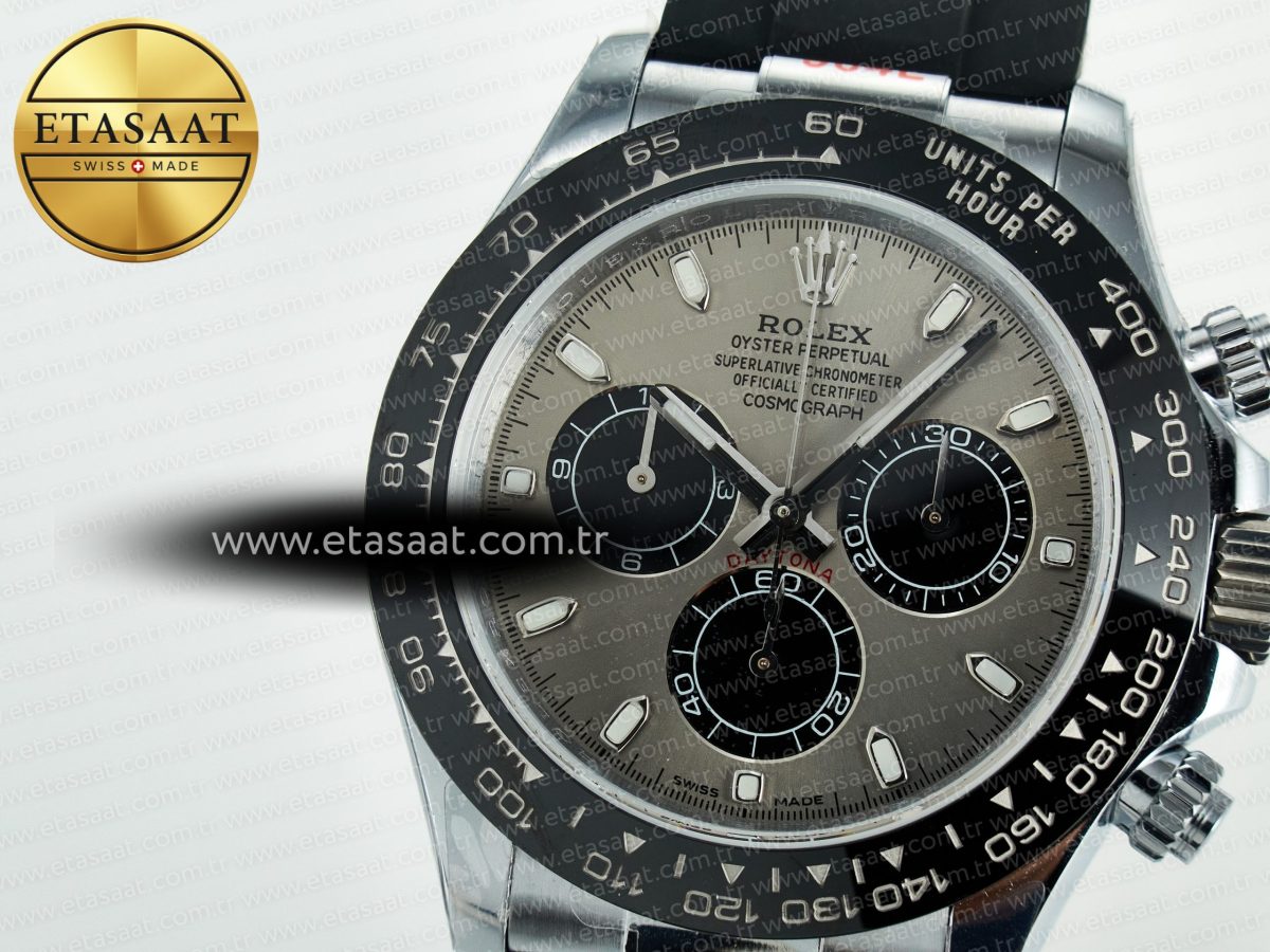 Rolex Daytona 116519 QF 1:1 Best Edition Grey/Black Dial on Oysterflex Strap SH4130 V11（Gain Weight） - Görsel 13