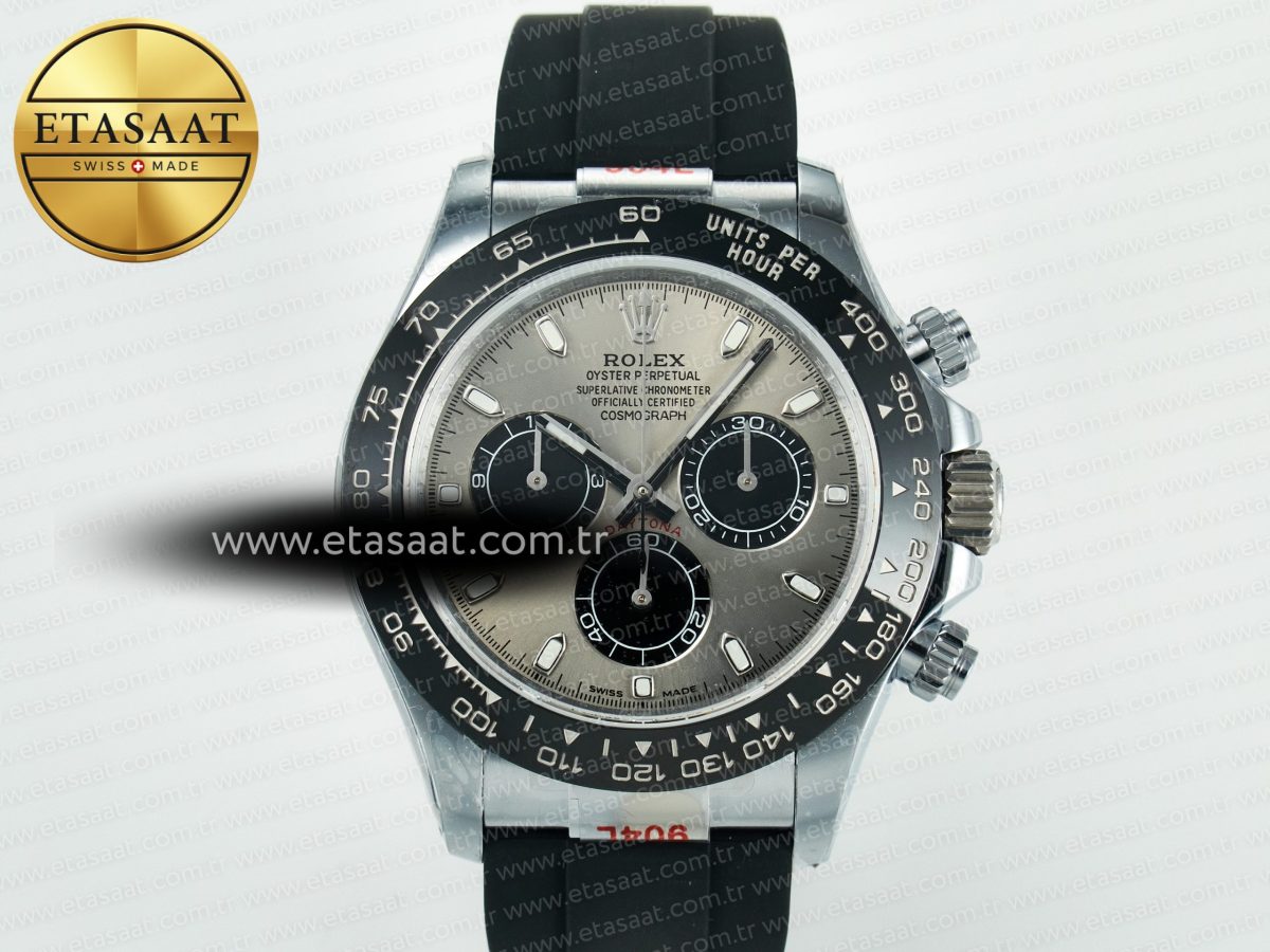 Rolex Daytona 116519 QF 1:1 Best Edition Grey/Black Dial on Oysterflex Strap SH4130 V11（Gain Weight） - Görsel 4