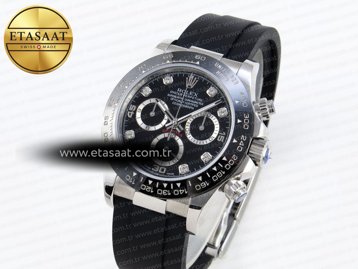 Rolex Daytona 116519 Black Diamonds Dial on Oysterflex A7750 - Görsel 1