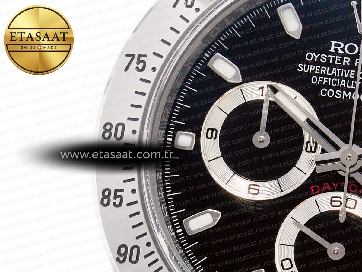 Rolex Daytona 116520 Clean 1:1 Best Edition 904L SS Case and Bracelet Black Dial SA4130 V3 - Görsel 10