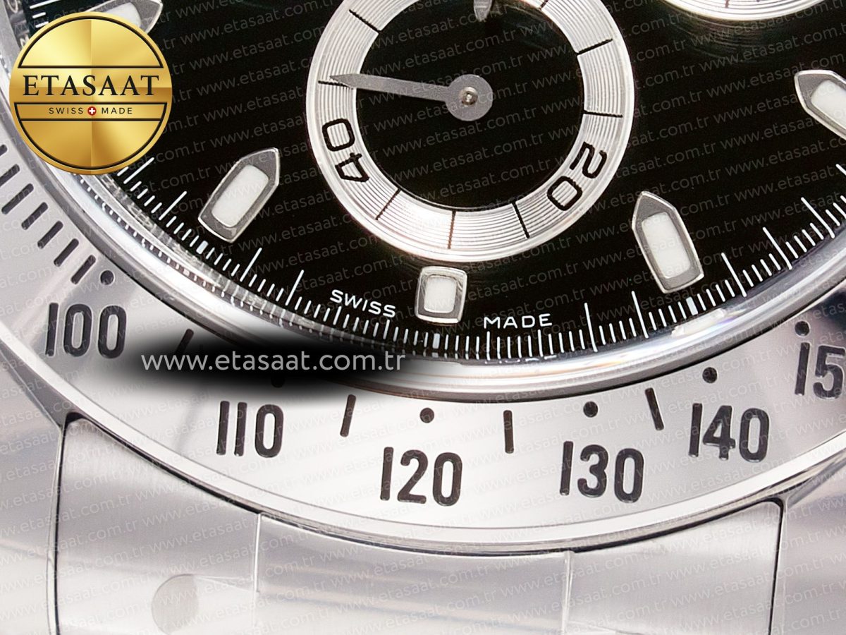 Rolex Daytona 116520 Clean 1:1 Best Edition 904L SS Case and Bracelet Black Dial SA4130 V3 - Görsel 13