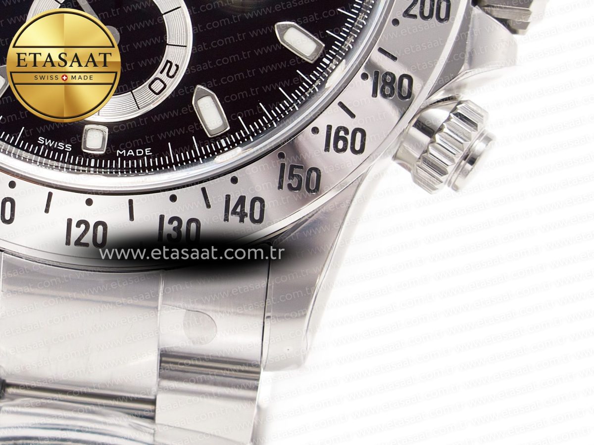 Rolex Daytona 116520 Clean 1:1 Best Edition 904L SS Case and Bracelet Black Dial SA4130 V3 - Görsel 14