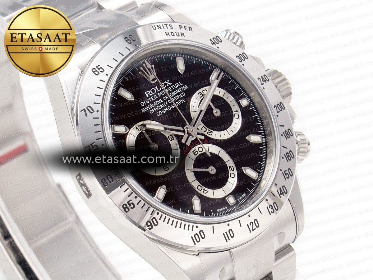 Rolex Daytona 116520 Clean 1:1 Best Edition 904L SS Case and Bracelet Black Dial SA4130 V3 - Görsel 5