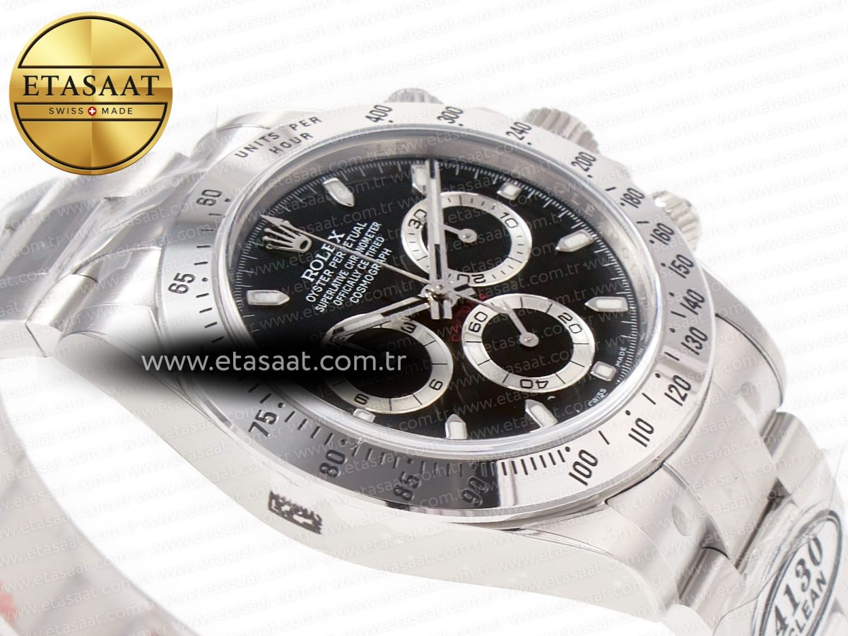 Rolex Daytona 116520 Clean 1:1 Best Edition 904L SS Case and Bracelet Black Dial SA4130 V3 - Görsel 7