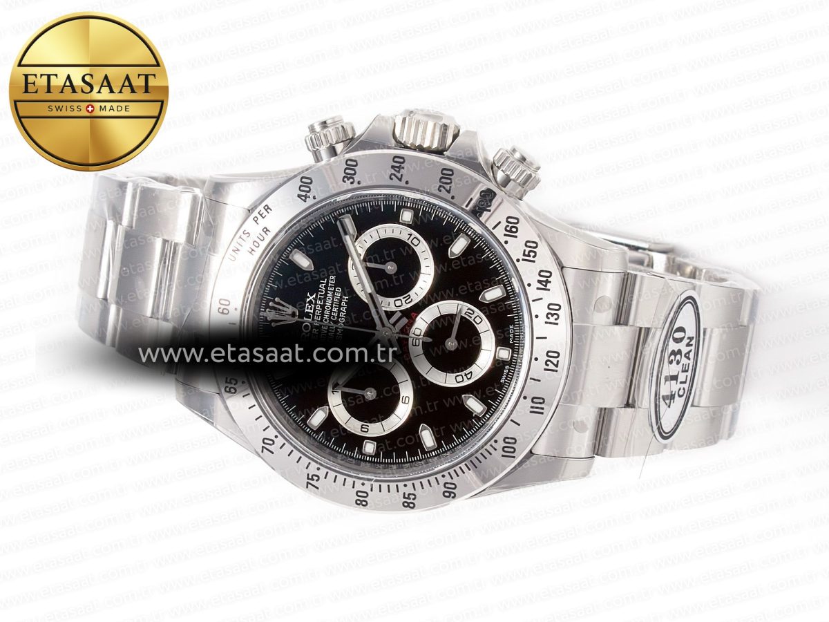 Rolex Daytona 116520 Clean 1:1 Best Edition 904L SS Case and Bracelet Black Dial SA4130 V3 - Görsel 9