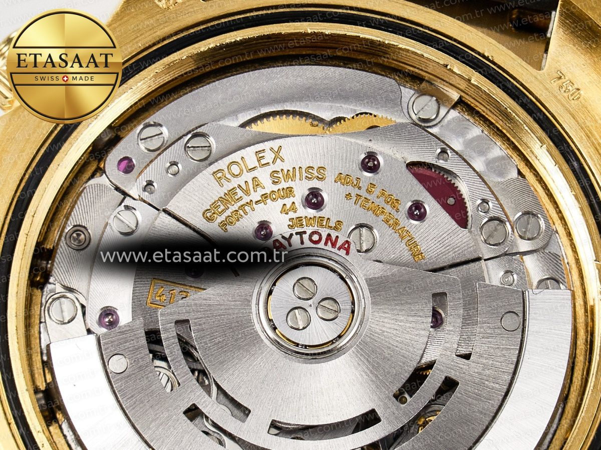 Rolex Daytona 116588 Best Edition 904L YG Black Diamonds Dial on Black Rubber Strap SA4130 - Görsel 21