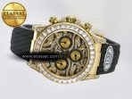 Rolex Daytona 116588 Best Edition 904L YG Black Diamonds Dial on Black Rubber Strap SA4130 - Görsel 9