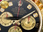 Rolex Daytona 116589 RBOW Clean YG 1:1 Best Edition 904L Rainbow Black Diamonds Dial on Black Rubber Strap SA4130 - Görsel 11