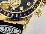 Rolex Daytona 116589 RBOW Clean YG 1:1 Best Edition 904L Rainbow Black Diamonds Dial on Black Rubber Strap SA4130 - Görsel 14