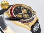 Rolex Daytona 116589 RBOW Clean YG 1:1 Best Edition 904L Rainbow Black Diamonds Dial on Black Rubber Strap SA4130 - Görsel 7