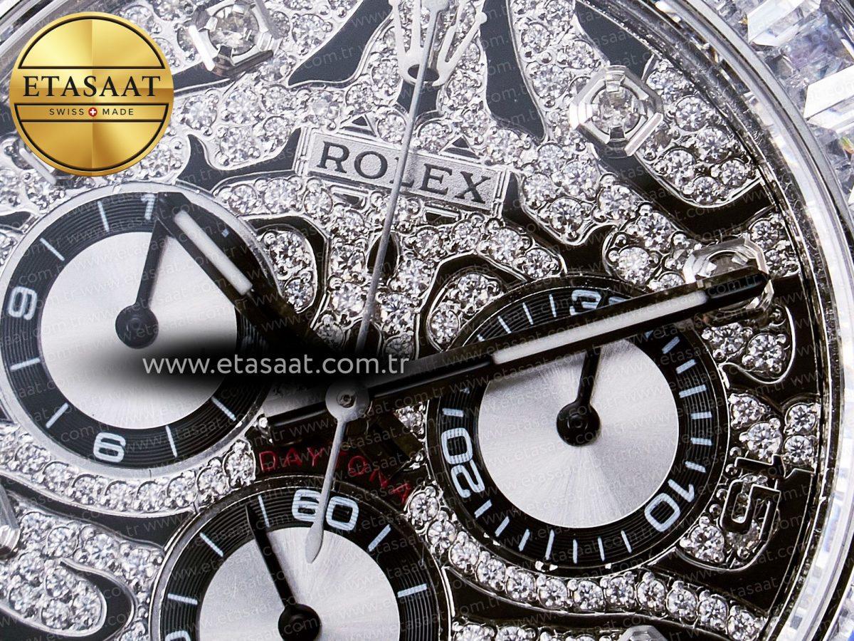 Rolex Daytona 116589 TBR “Eye of the Tiger” Clean 1:1 Best Edition 904L SS Black Diamonds Dial on Black Rubber Strap SA4130 - Görsel 11