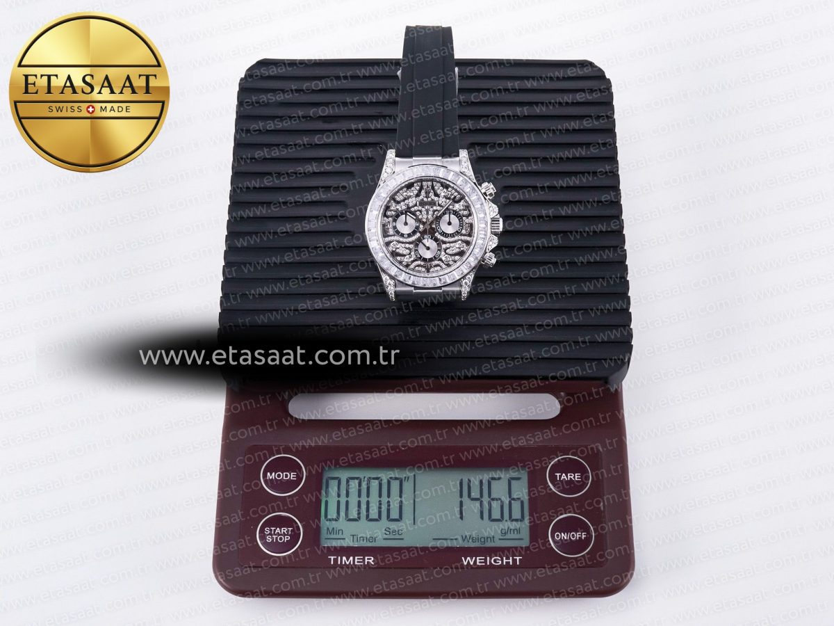 Rolex Daytona 116589 TBR “Eye of the Tiger” Clean 1:1 Best Edition 904L SS Black Diamonds Dial on Black Rubber Strap SA4130 - Görsel 34