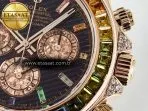 Rolex Daytona 116595 RBOW Clean RG 1:1 Best Edition 904L Rainbow Black Diamonds Dial on Black Rubber Strap SA4130 - Görsel 12