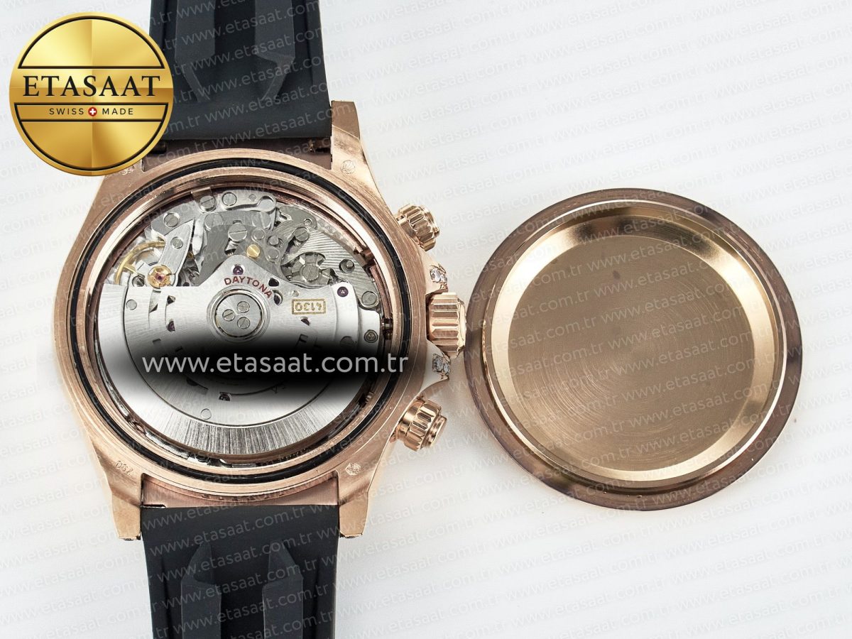 Rolex Daytona 116595 RBOW Clean RG 1:1 Best Edition 904L Rainbow Diamonds Dial on Black Rubber Strap SA4130 - Görsel 18