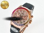 Rolex Daytona 116595 RBOW Clean RG 1:1 Best Edition 904L Rainbow Diamonds Dial on Black Rubber Strap SA4130 - Görsel 2