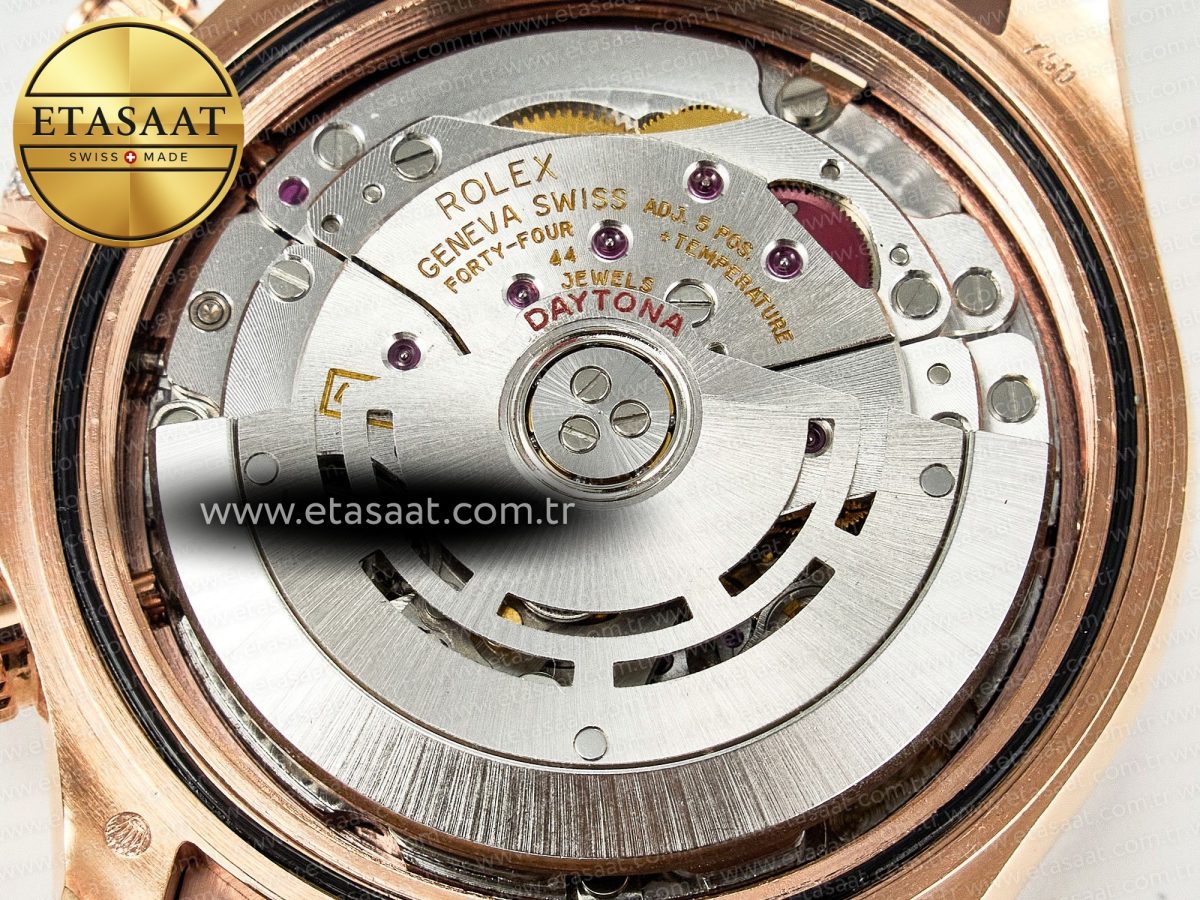 Rolex Daytona 116595 RBOW Clean RG 1:1 Best Edition 904L Rainbow Diamonds Dial on Black Rubber Strap SA4130 - Görsel 20