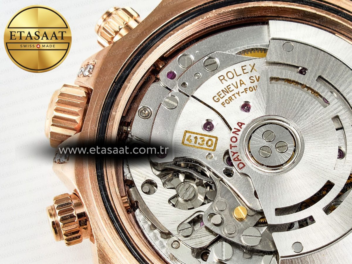Rolex Daytona 116595 RBOW Clean RG 1:1 Best Edition 904L Rainbow Diamonds Dial on Black Rubber Strap SA4130 - Görsel 21
