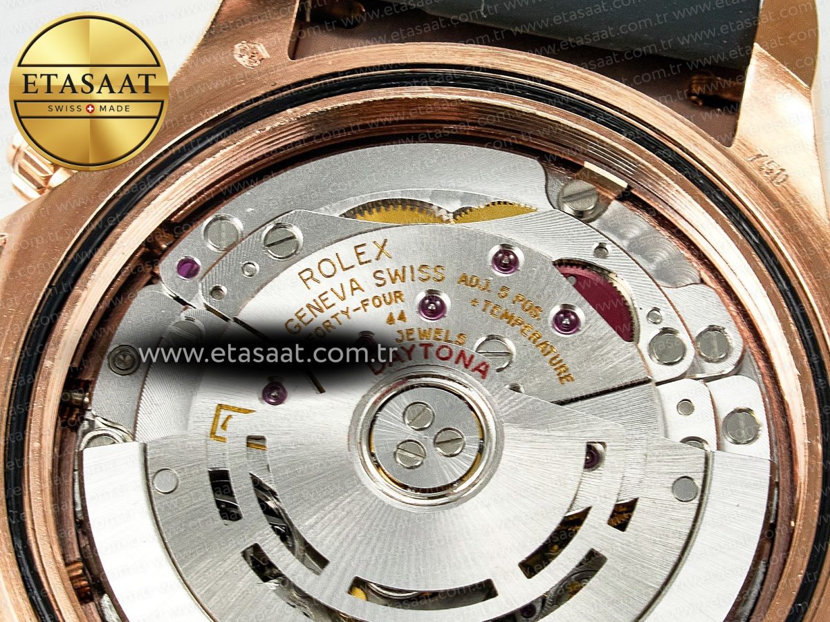 Rolex Daytona 116595 RBOW Clean RG 1:1 Best Edition 904L Rainbow Diamonds Dial on Black Rubber Strap SA4130 - Görsel 22