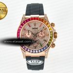 Rolex Daytona 116595 Gökkuşağı Clean RG 904L Pırlantalı Eta Saat - Görsel 3 - 1:1 Süper Klon Saat