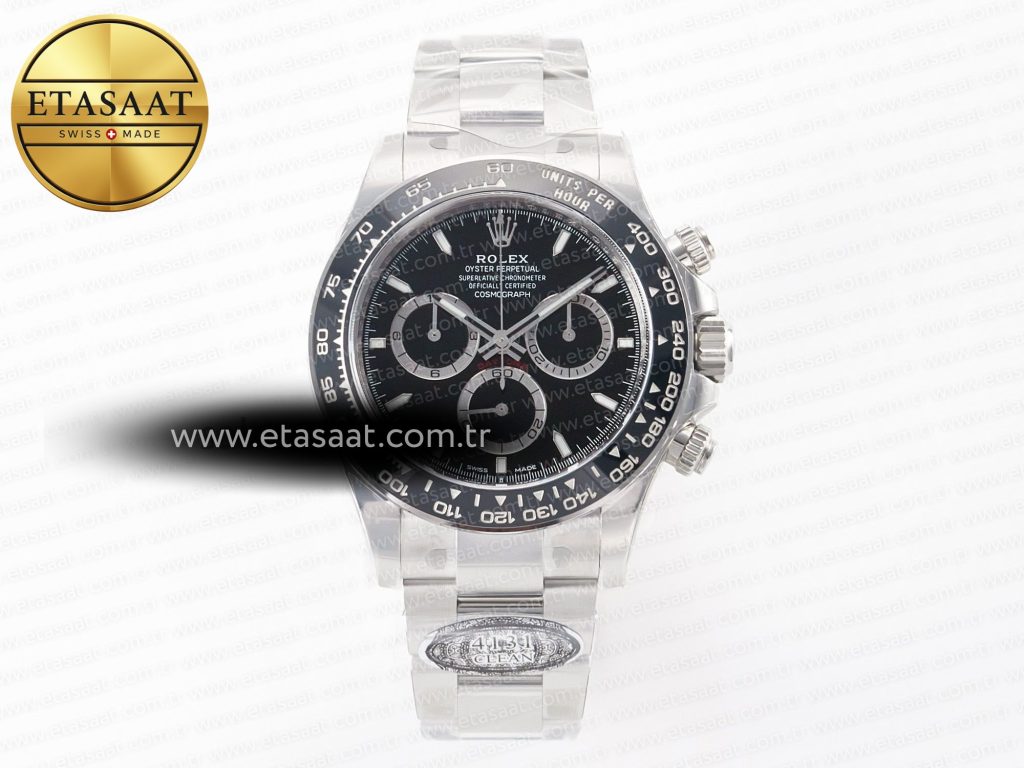 Rolex Daytona 126500 Clean Siyah Kadran SH4131 Eta Saat - Görsel 3 - 1:1 Süper Klon Saat