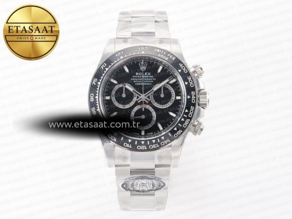 Rolex Daytona 126500 Clean Siyah Kadran SH4131 Eta Saat - 1:1 Süper Klon Replika Saat