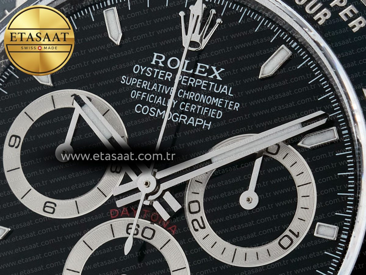 Rolex Daytona 126500 QF 1:1 Best Edition Black Dial on SS Bracelet Strap SH4131 V5 - Görsel 10