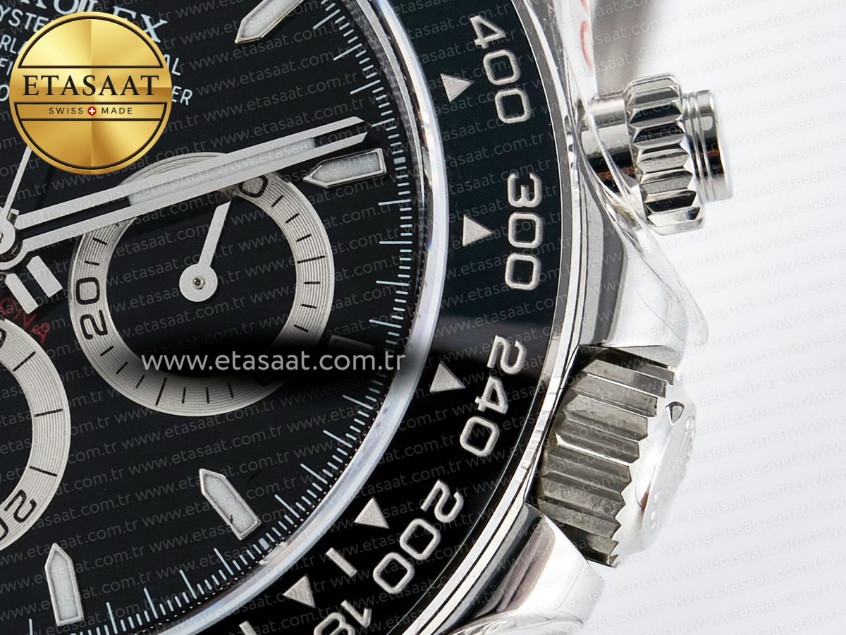 Rolex Daytona 126500 QF 1:1 Best Edition Black Dial on SS Bracelet Strap SH4131 V5 - Görsel 11