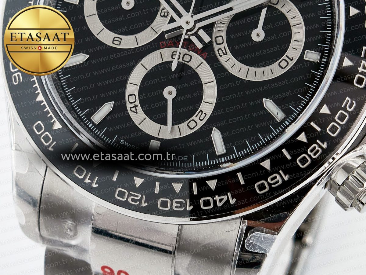 Rolex Daytona 126500 QF 1:1 Best Edition Black Dial on SS Bracelet Strap SH4131 V5 - Görsel 12