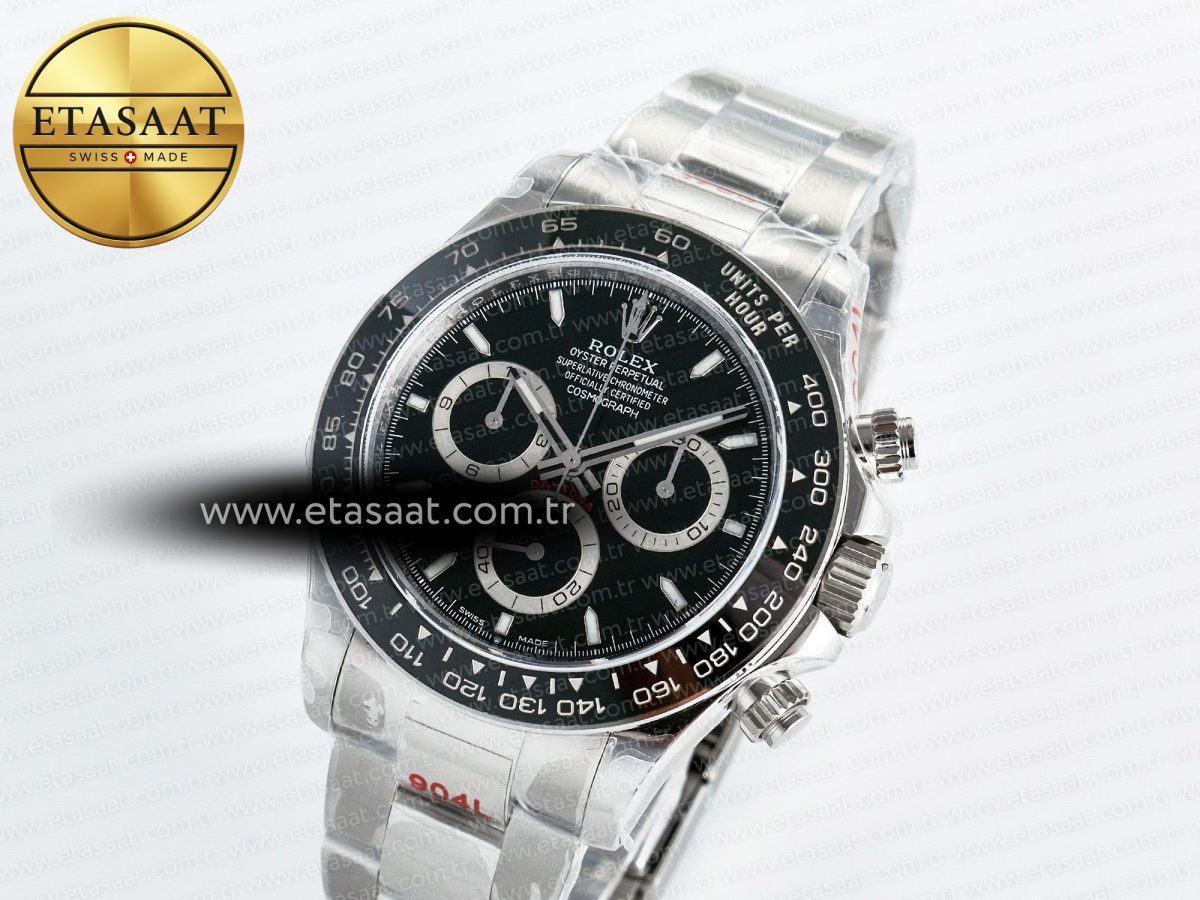 Rolex Daytona 126500 QF 1:1 Best Edition Black Dial on SS Bracelet Strap SH4131 V5 - Görsel 2