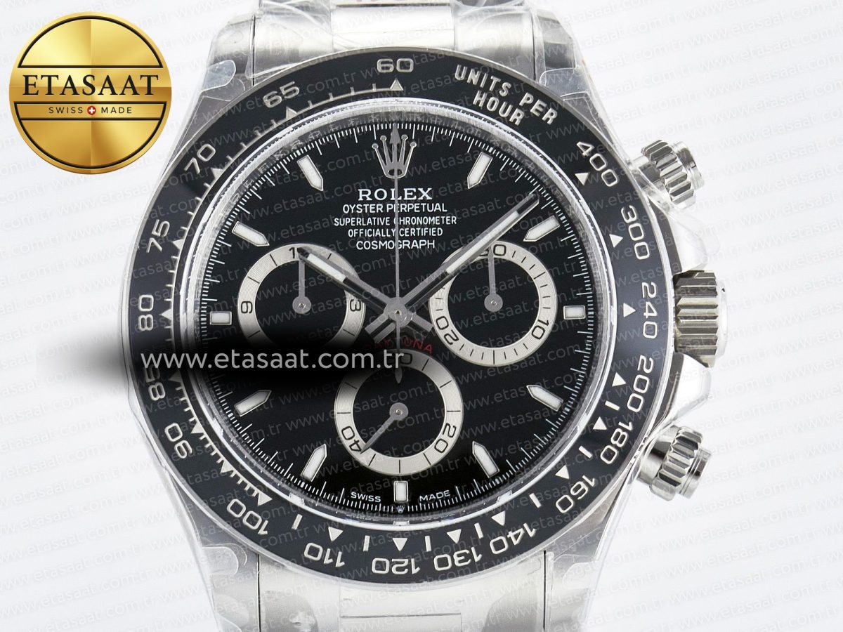 Rolex Daytona 126500 QF 1:1 Best Edition Black Dial on SS Bracelet Strap SH4131 V5 - Görsel 4