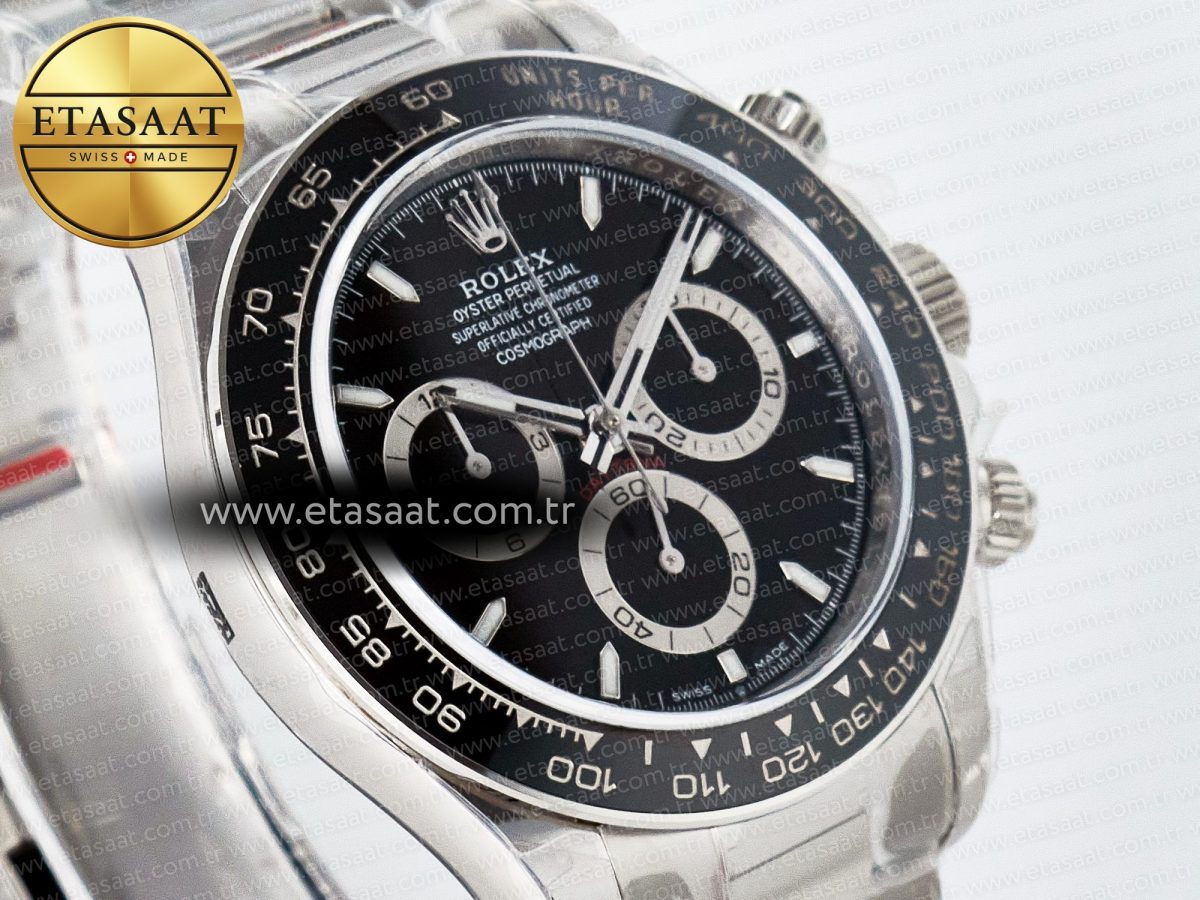 Rolex Daytona 126500 QF 1:1 Best Edition Black Dial on SS Bracelet Strap SH4131 V5 - Görsel 5