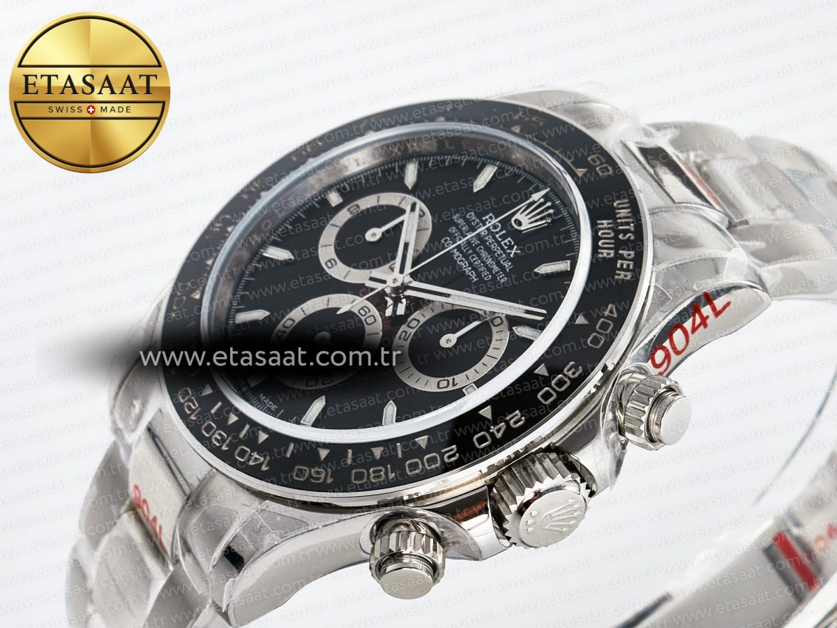 Rolex Daytona 126500 QF 1:1 Best Edition Black Dial on SS Bracelet Strap SH4131 V5 - Görsel 6