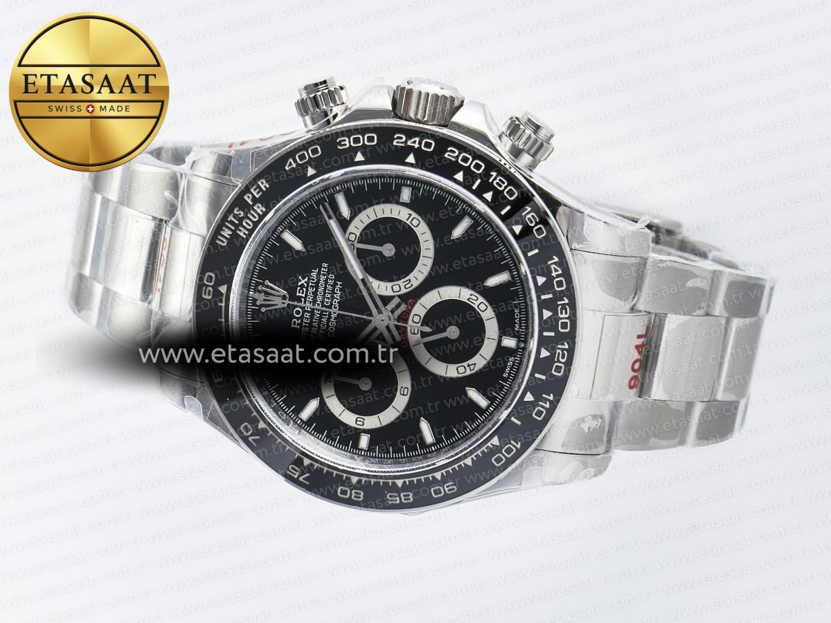 Rolex Daytona 126500 QF 1:1 Best Edition Black Dial on SS Bracelet Strap SH4131 V5 - Görsel 9