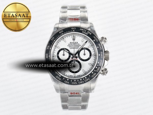 Rolex Daytona 126500 QF Beyaz Kadran Kayış SH4131 Eta Saat - 1:1 Süper Klon Replika Saat