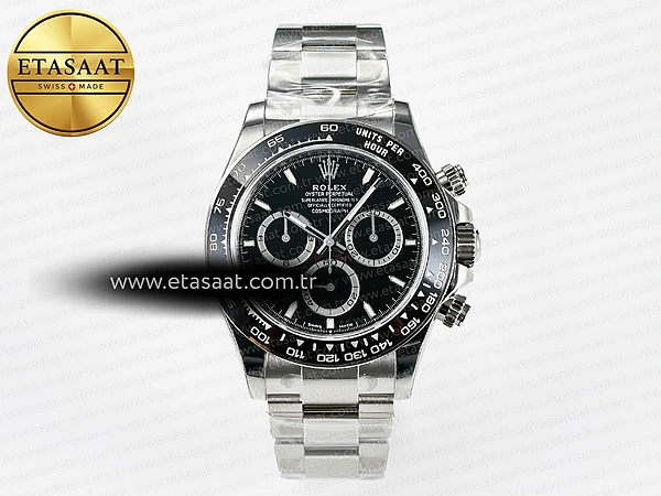 Rolex Daytona 126500 VSF Siyah Kadran Bilezik DD4131 Eta Saat - 1:1 Süper Klon Replika Saat
