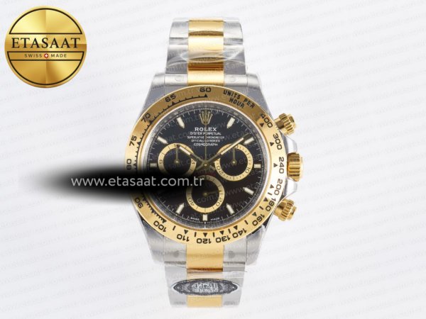 Rolex Daytona 126503 Clean 904L Siyah Kadran Bilezik DD4131 Eta Saat - 1:1 Süper Klon Replika Saat