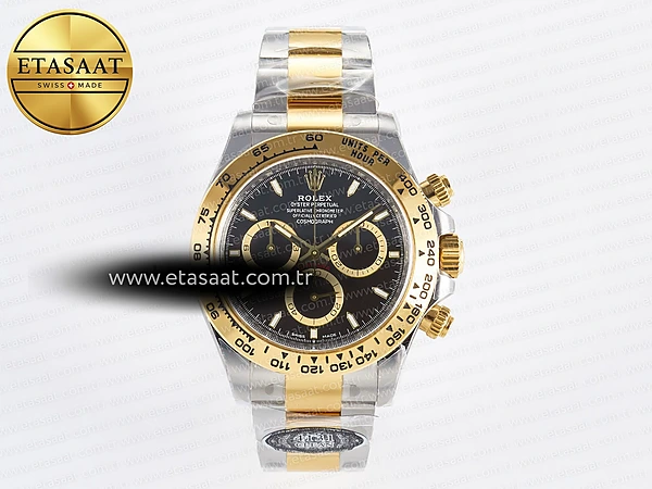 Rolex Daytona 126503 Clean 904L Siyah Kadran Bilezik DD4131 Eta Saat - 1:1 Süper Klon Replika Saat
