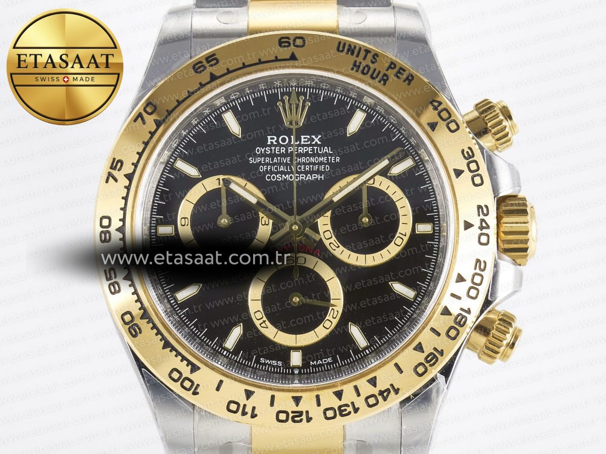Rolex Daytona 126503 Clean 1:1 Best Edition 904L Black Dial on SS/YG Bracelet Super Clone DD4131 - Görsel 4