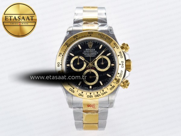 Rolex Daytona 126503 QF Siyah Kadran Bilezik SH4131 V5 Eta Saat - 1:1 Süper Klon Replika Saat